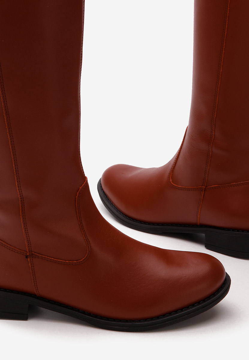 Bottes femme en cuir bordeaux Bordo Ipora