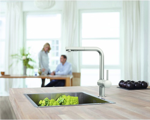 GROHE keukenkraan met handdouche MINTA supersteel mat 30274DC0