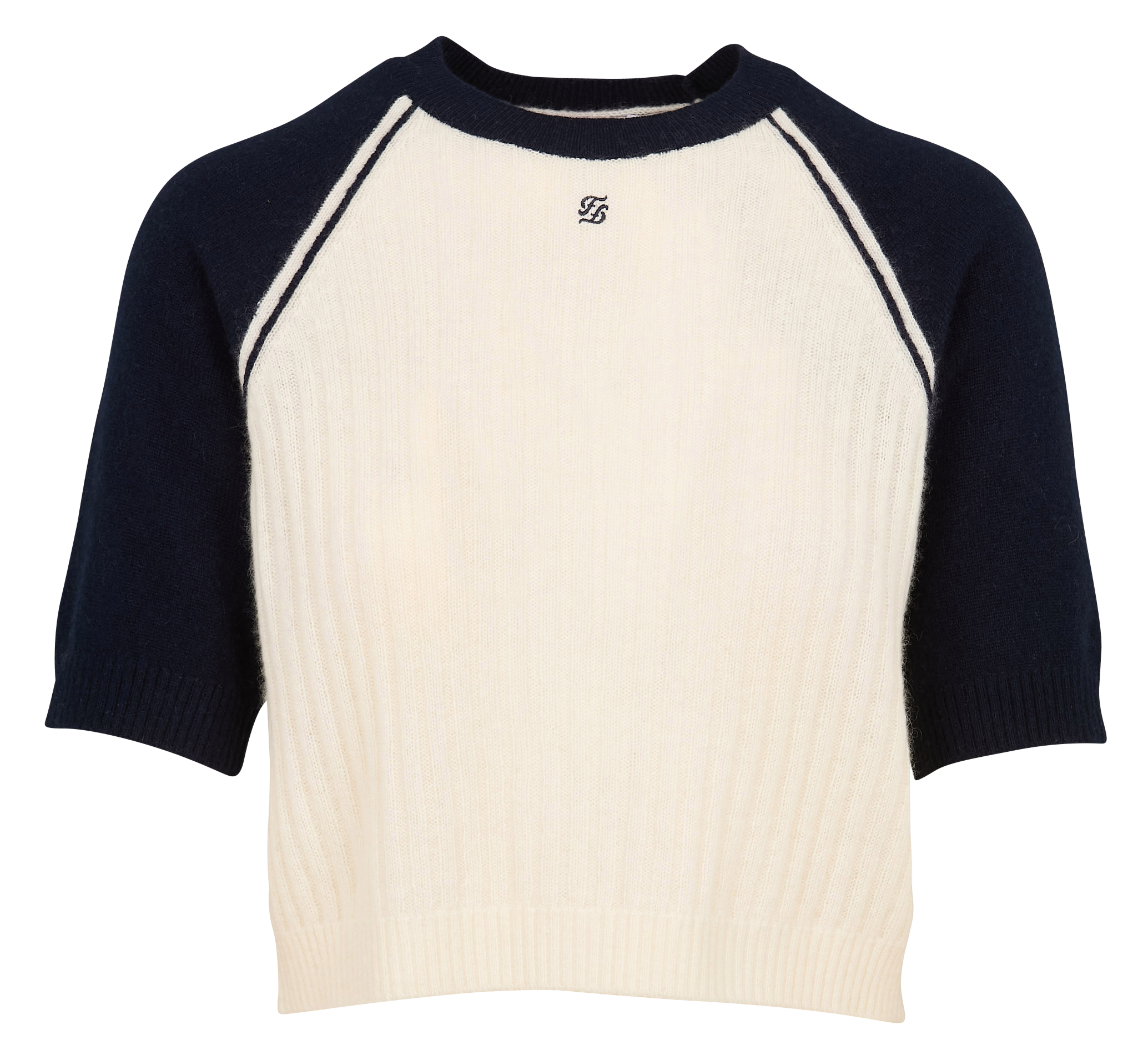 Pull court manches courtes en cachemire | Blanc