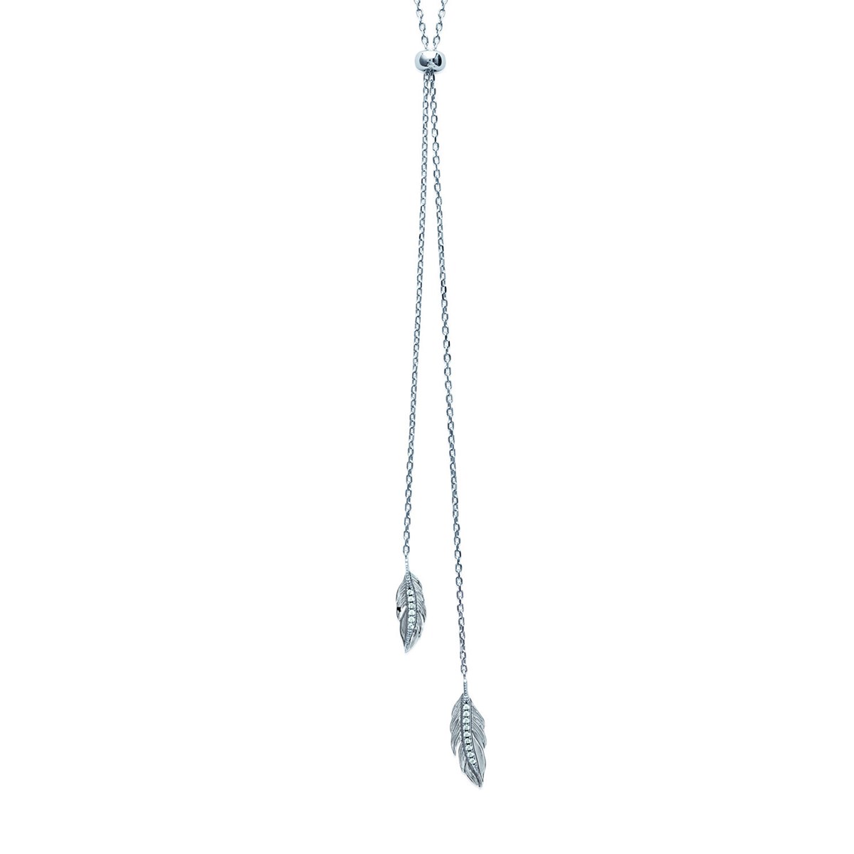 Collier Brillaxis double plume empierrée