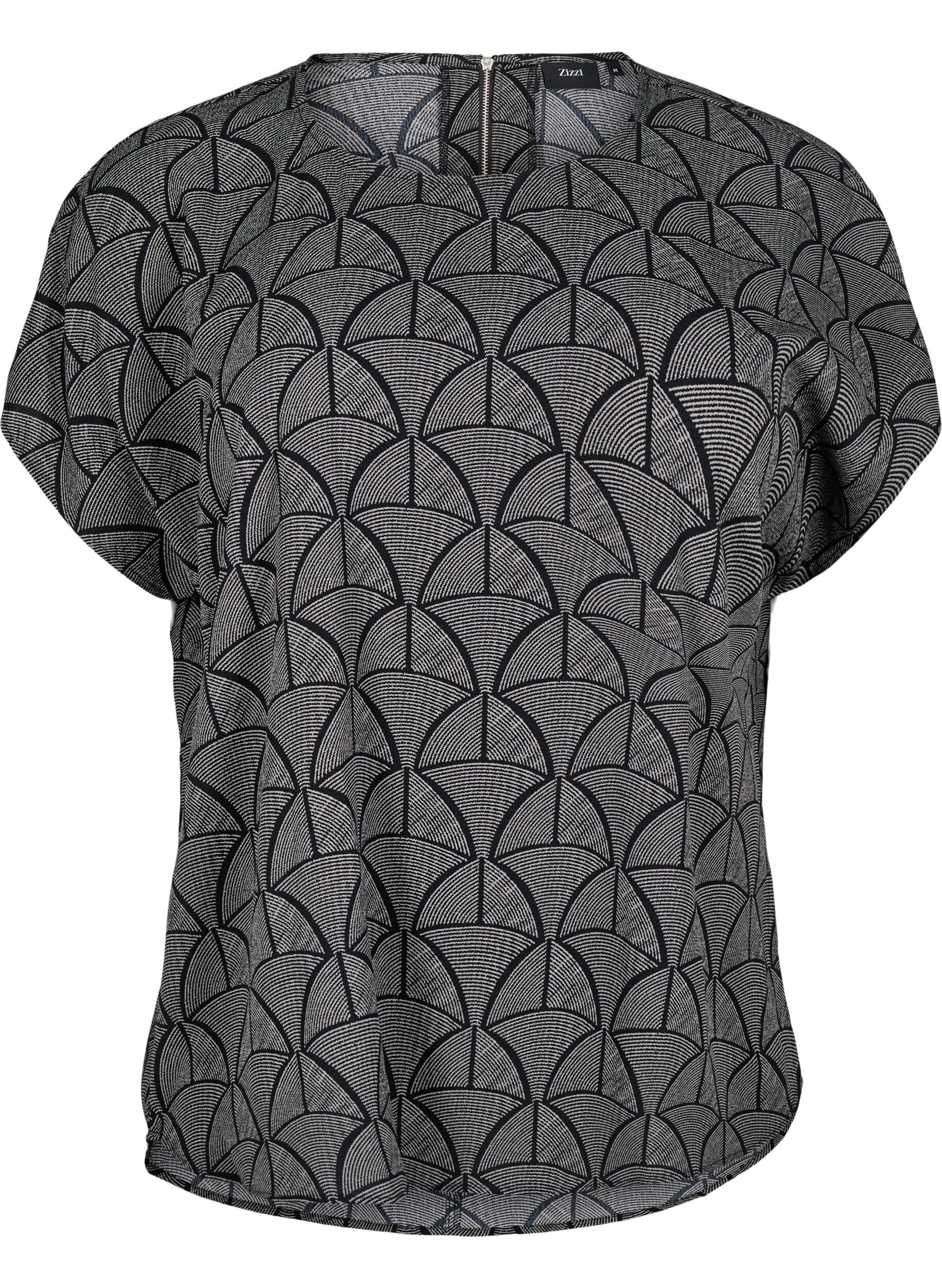 Kortærmet bluse med print
