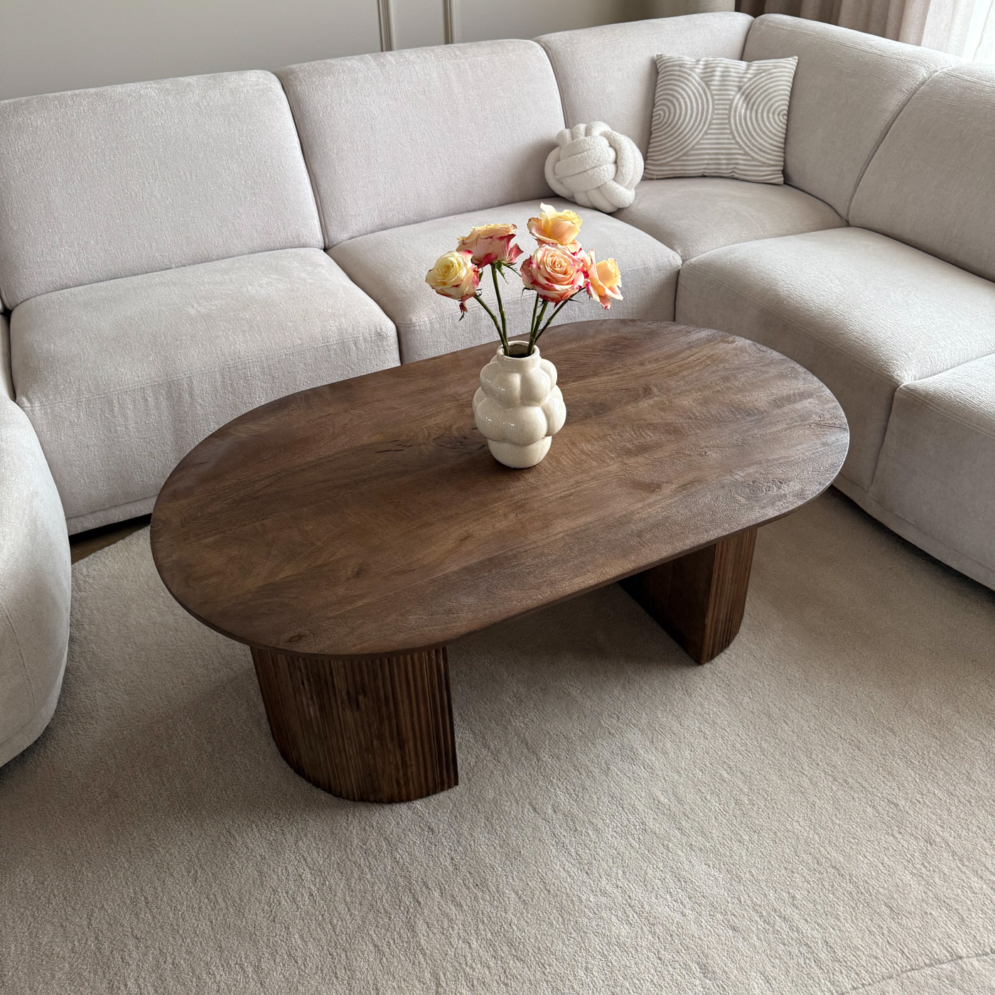 Old Inn wonen salontafel Luca bruin ovaal