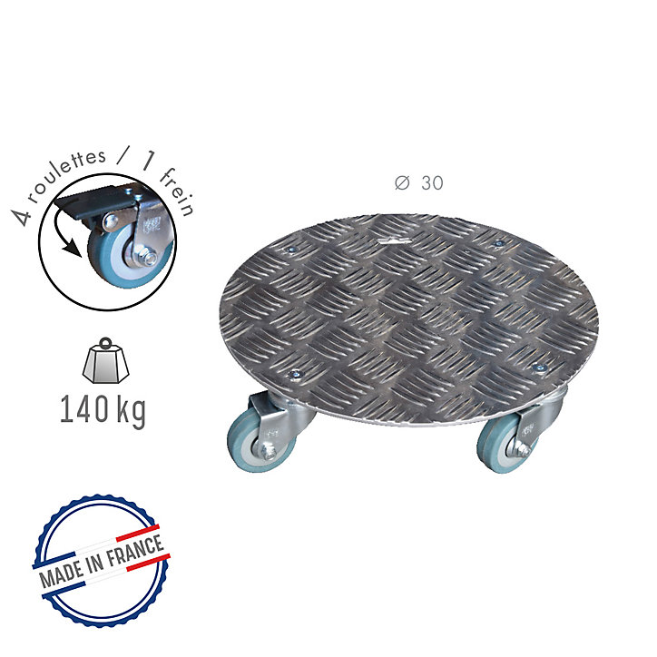 Support pot à roulettes Aluminium Diamètre 30cm Louis moulin