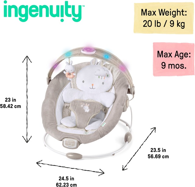 ingenuity Babyschaukel »InLighten Bouncer™ - Twinkle Tails™« bis 9 kg mit Licht und Sound
