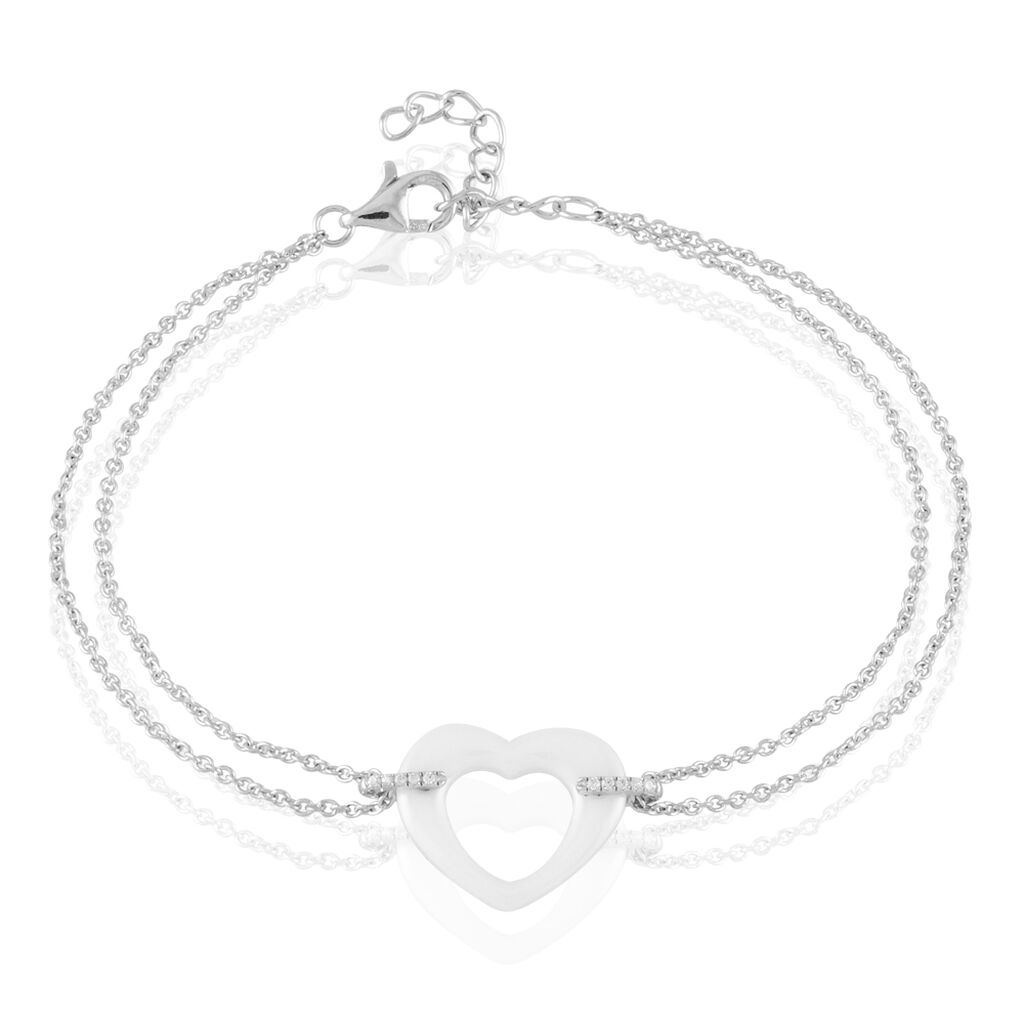 Bracelet Vivianne Argent Blanc Oxyde De Zirconium Et Céramique