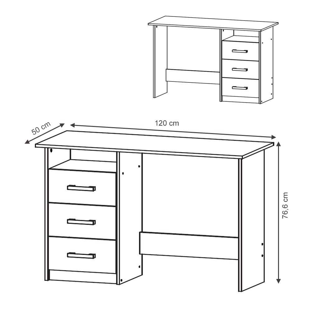 VICCO Schreibtisch MEIKO Weiß Sonoma Eiche Arbeitstisch Bürotisch Regal PC Tisch