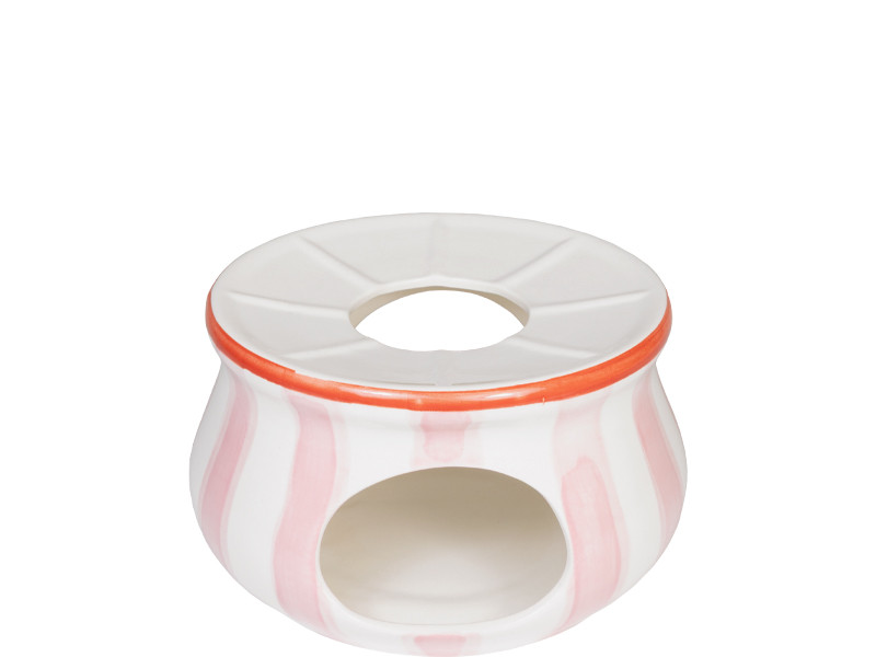 Theelicht Rond Even Bijkletsen Pink stripes