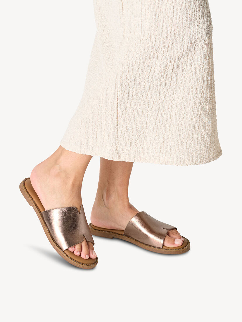 Leren Slipper - metallic