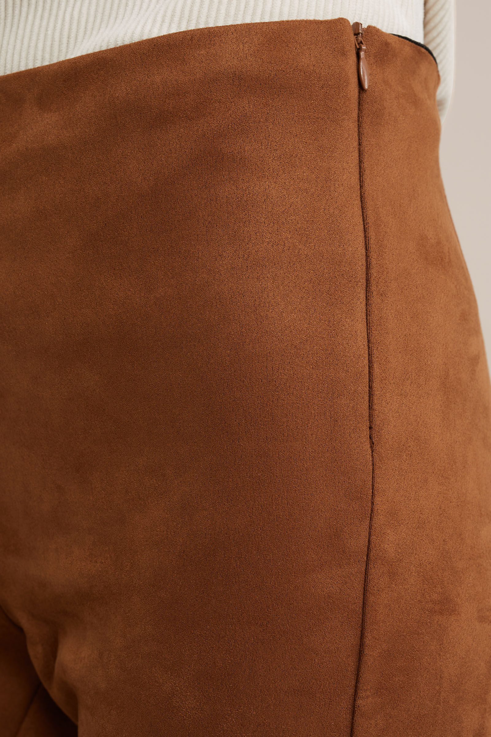 suède broek WE Fashion Lichtbruin