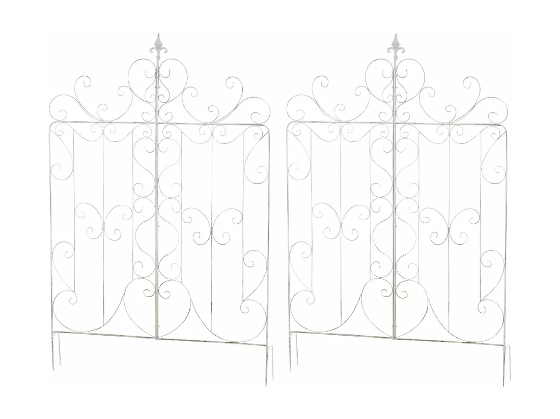 Lot de 2 treillis métal blanche 99 x 1 x 133 cm 10_0003841