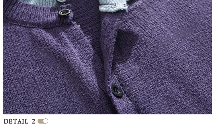 purplelouve - Contrasterende cardigan met knoopjes