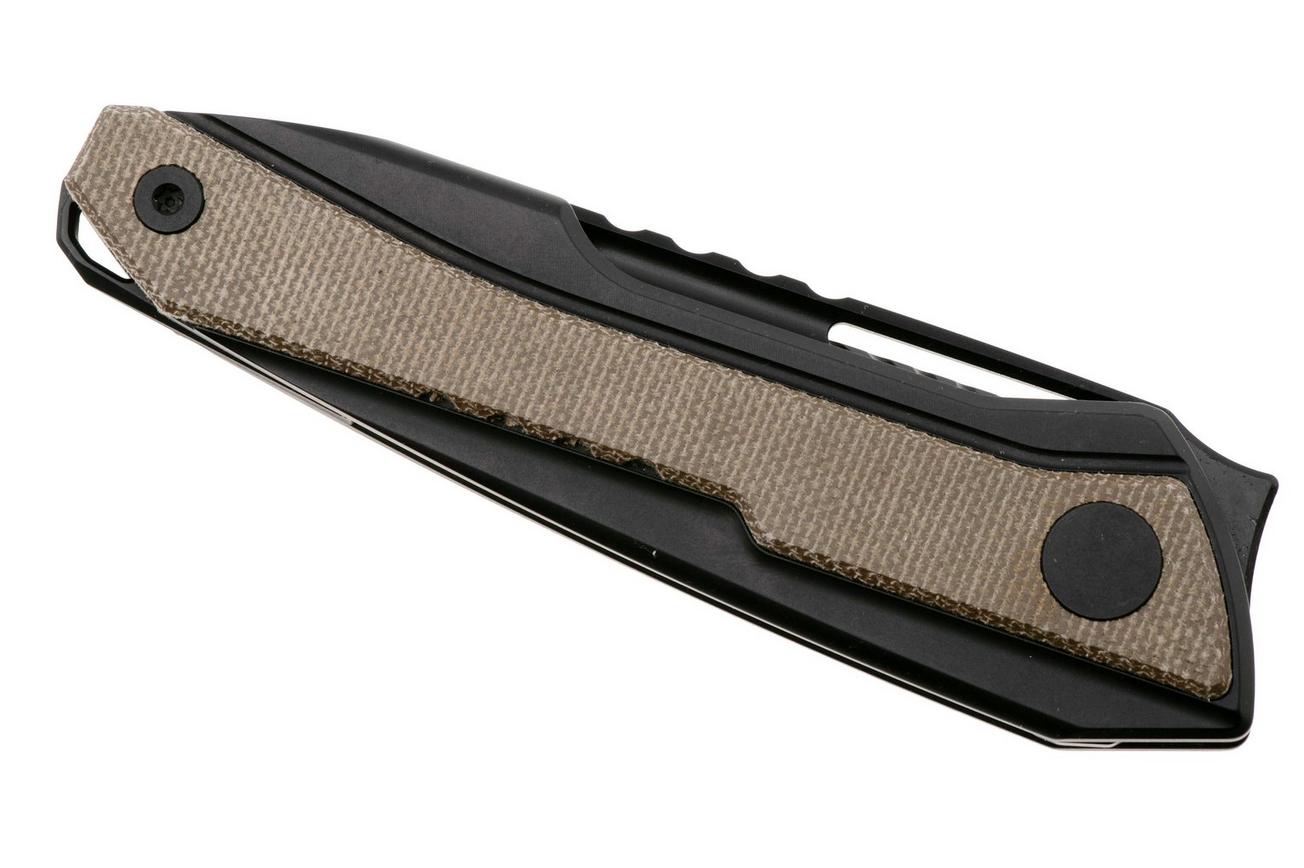 Real Steel Bullet 5221GM PVD S35VN, Black Titanium Green Micarta Inlay, zakmes