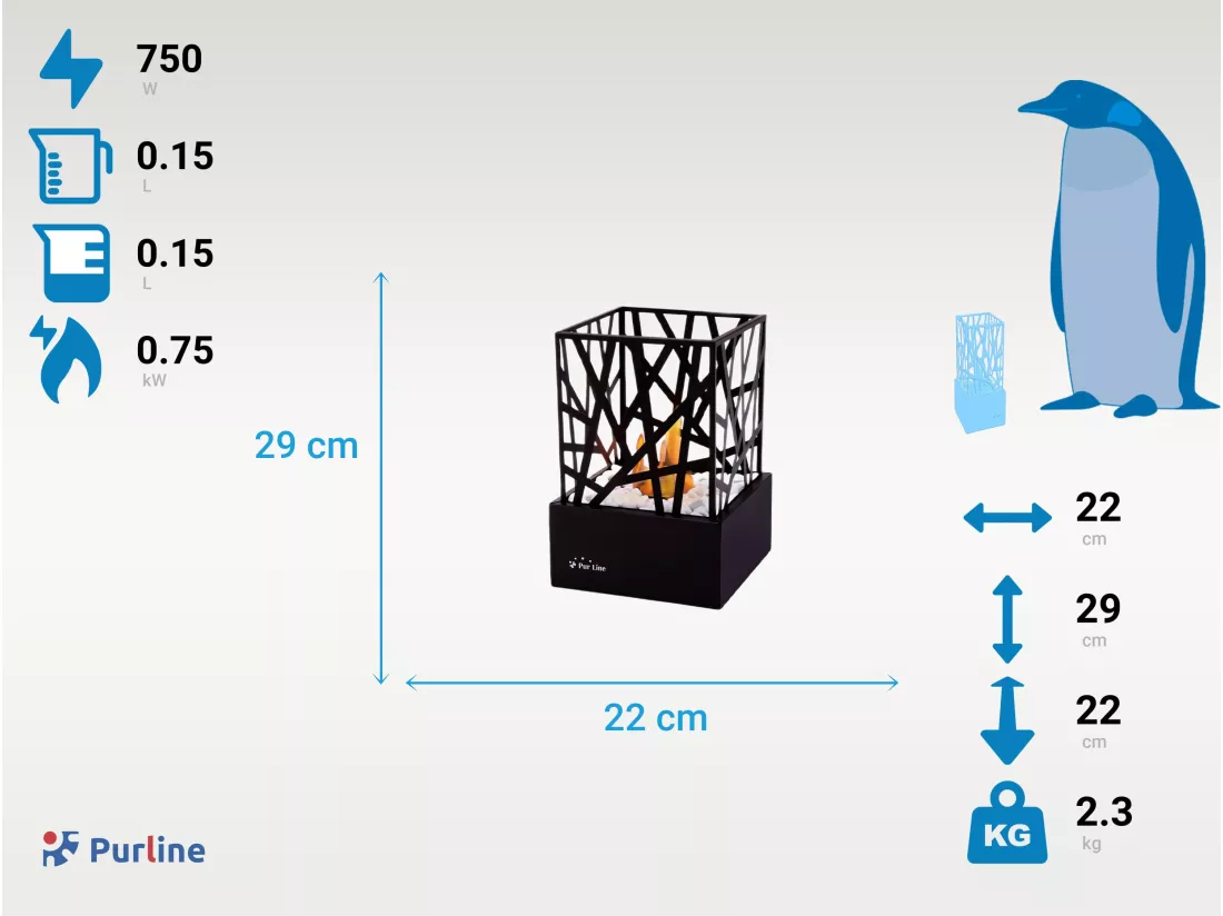 Cheminée de table à léthanol en acier émaillé