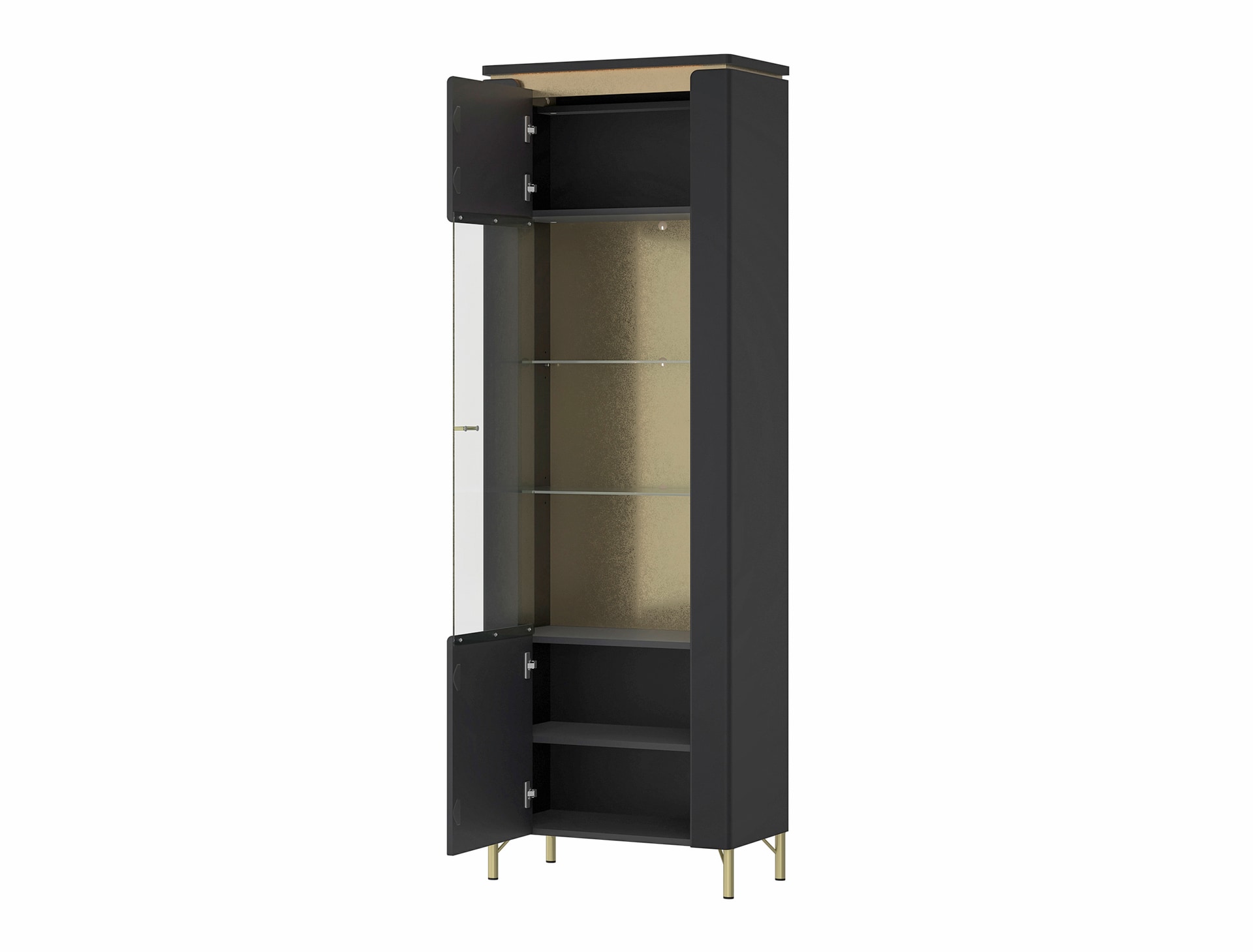 Vitrine NORICA 66,5x202,1 cm schwarz matt