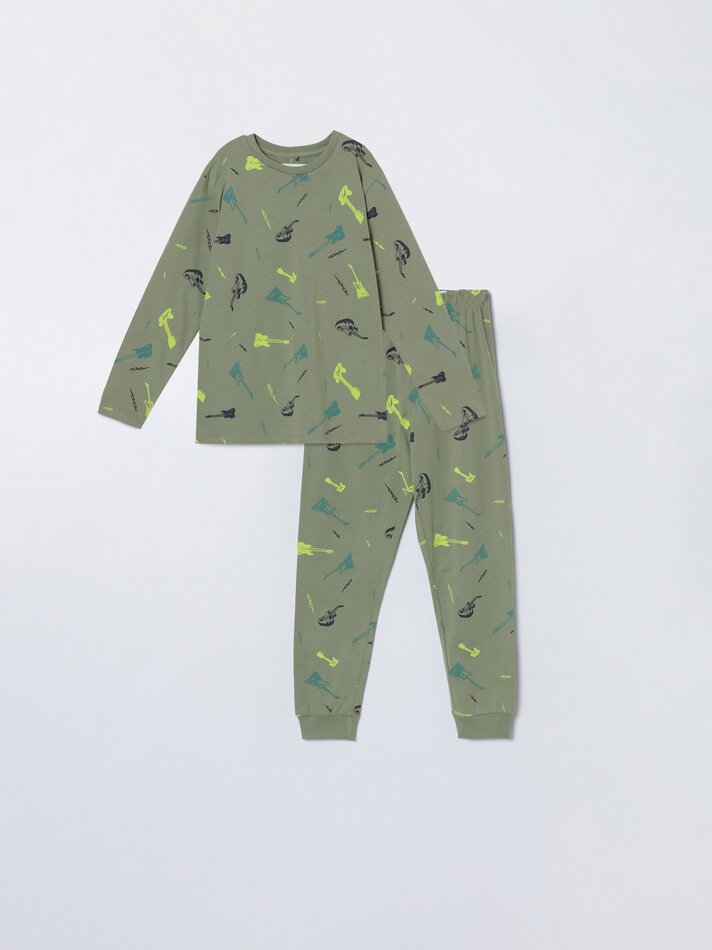 Conjunto de pijama estampado - Cáqui