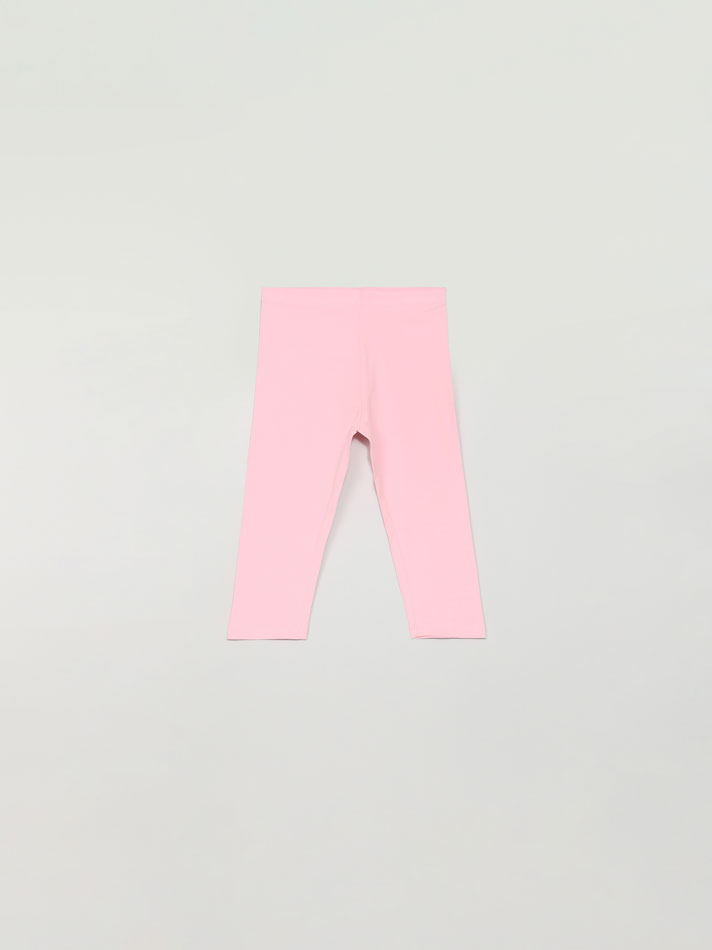 Pacote com 6 leggings capri lisas e estampadas - Rosa