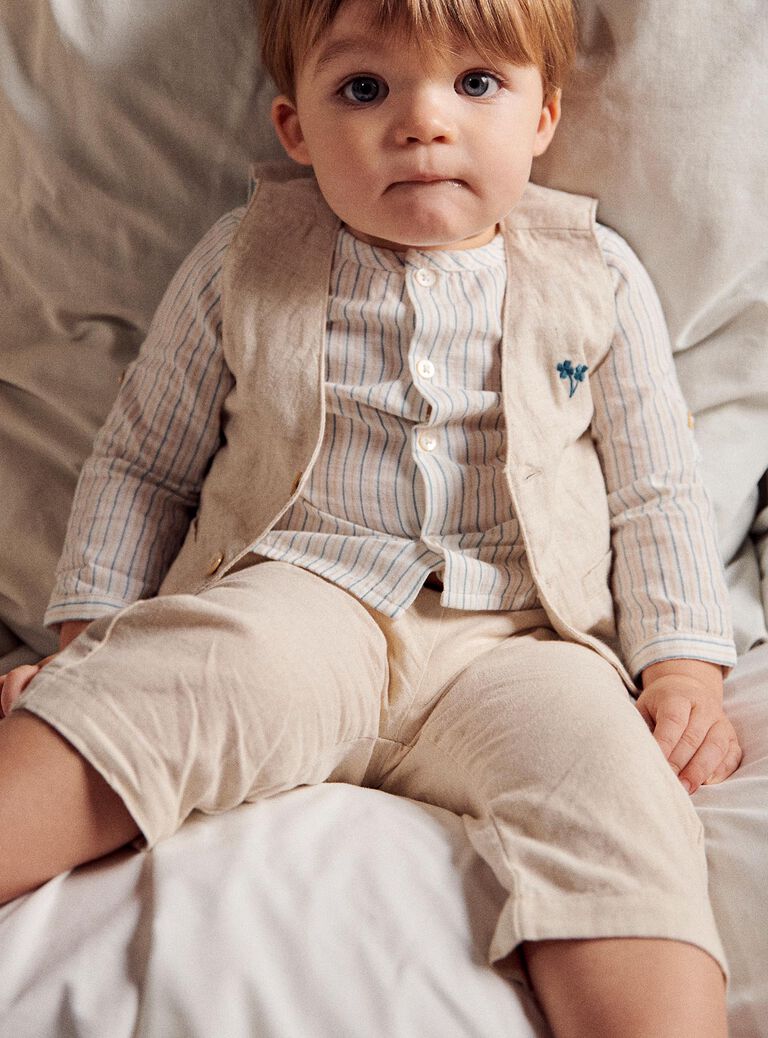 Pantalon beige en lin