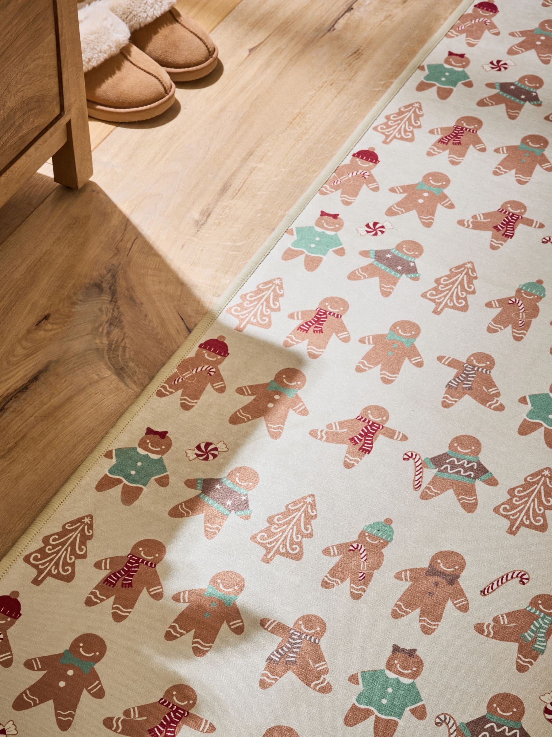Wasbare Kerstmis Gingerbread Loper