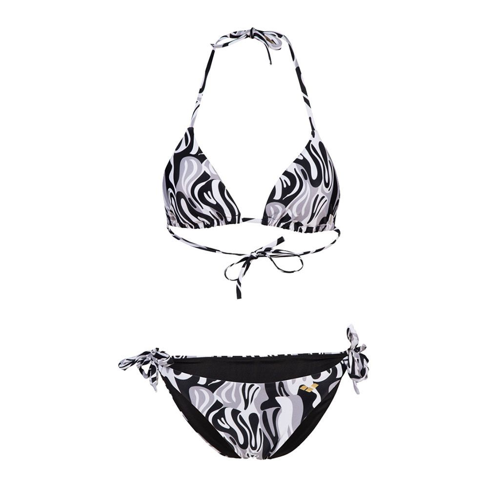 Arena TRIANGLE ALLOVER - Maillot de bain 2 pièces Femme grey multi