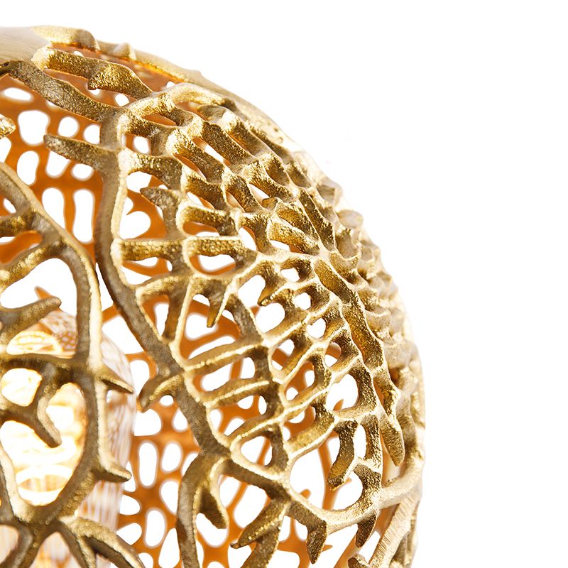 Art Deco tafellamp tripod goud met zwart - Maro