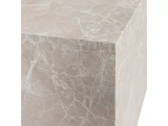 Lipani - Table d'appoint carrée effet marbre 45x45cm - Beige