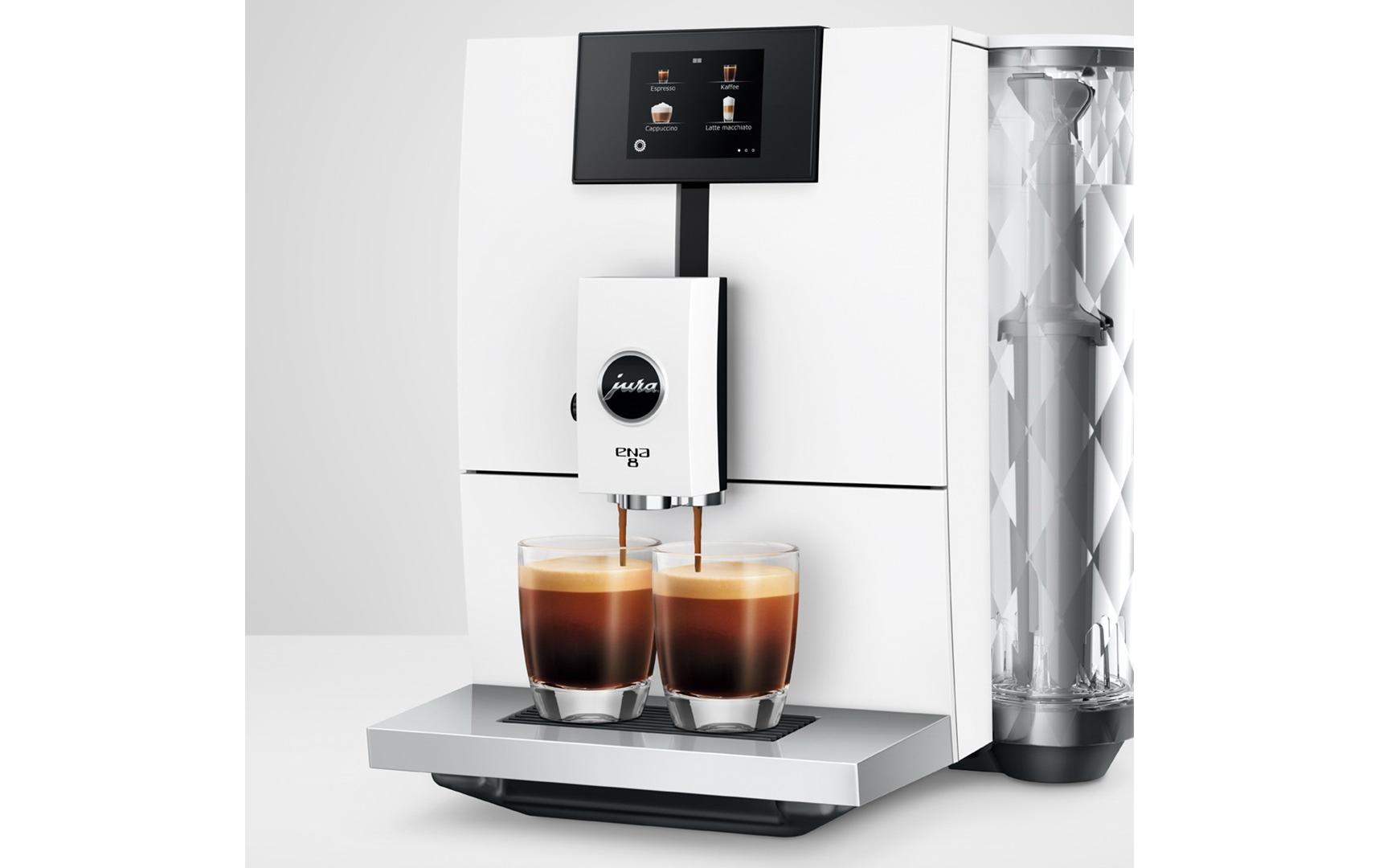 Kaffeevollautomat ENA 8 Full Nordic White (SC)<br>Zweitassen-Vollautomat für 15 verschiedene Kaffee- und Milchgetränke