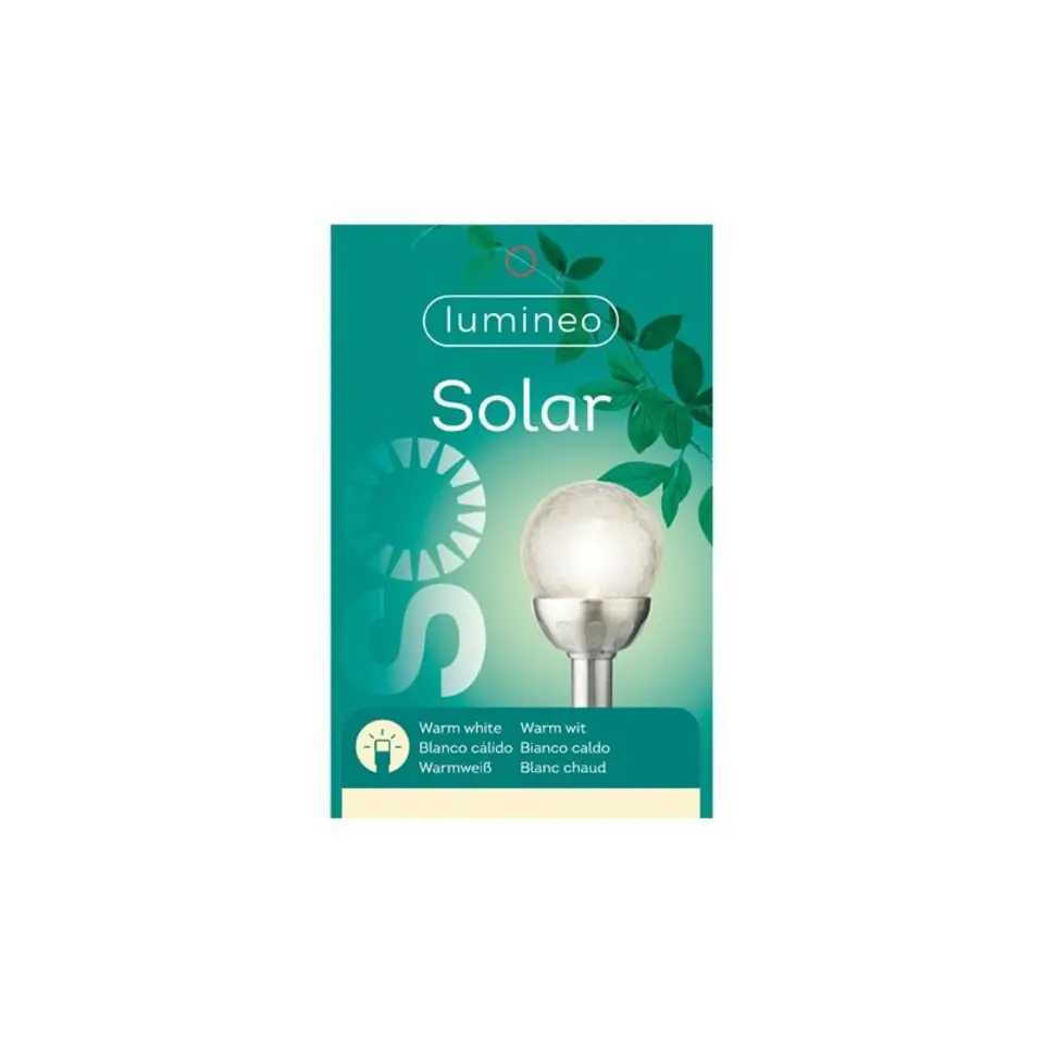 Lumineo LED tuinlampjes instekers - solar - ronde bol - 30 cm