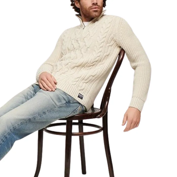 Superdry Jacob Cable Knit Half Zip Trui Heren