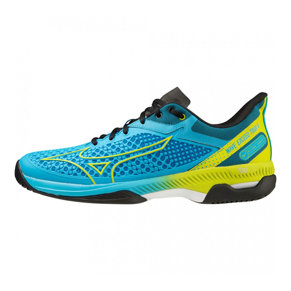 Mizuno WAVE EXCEED TOUR 5 AC - Chaussures tennis jet blue/bolt(neon)/black