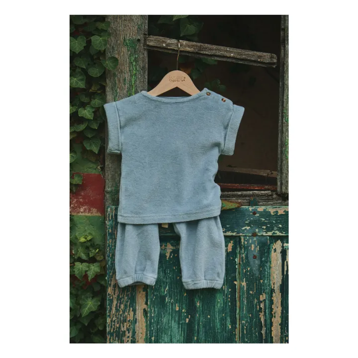 Poudre Organic T-Shirt Laurier Eponge | Bleu gris