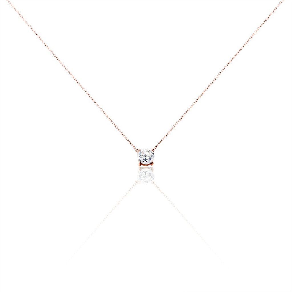 Collier Ponama Or Rose Oxyde De Zirconium