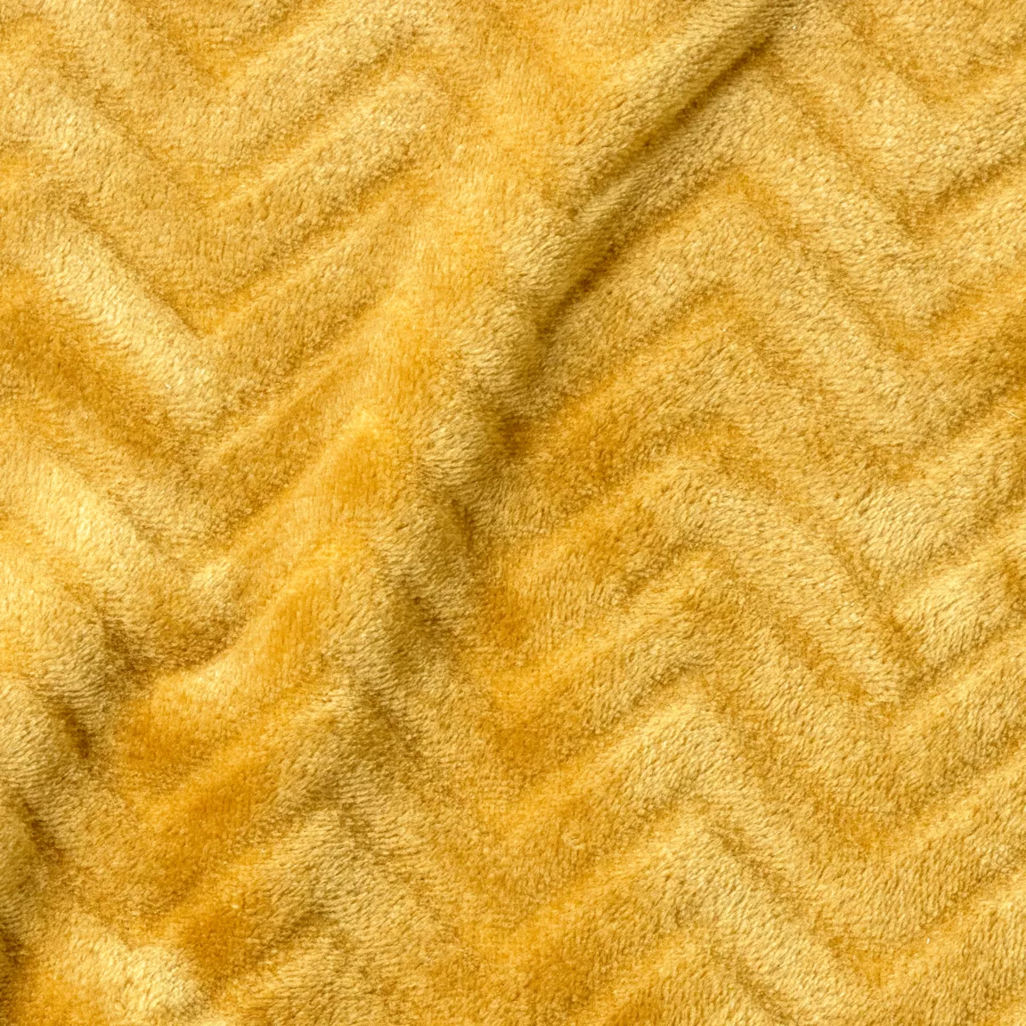 Plaid doux flanelle (180 x 230 cm) Zag Jaune moutarde