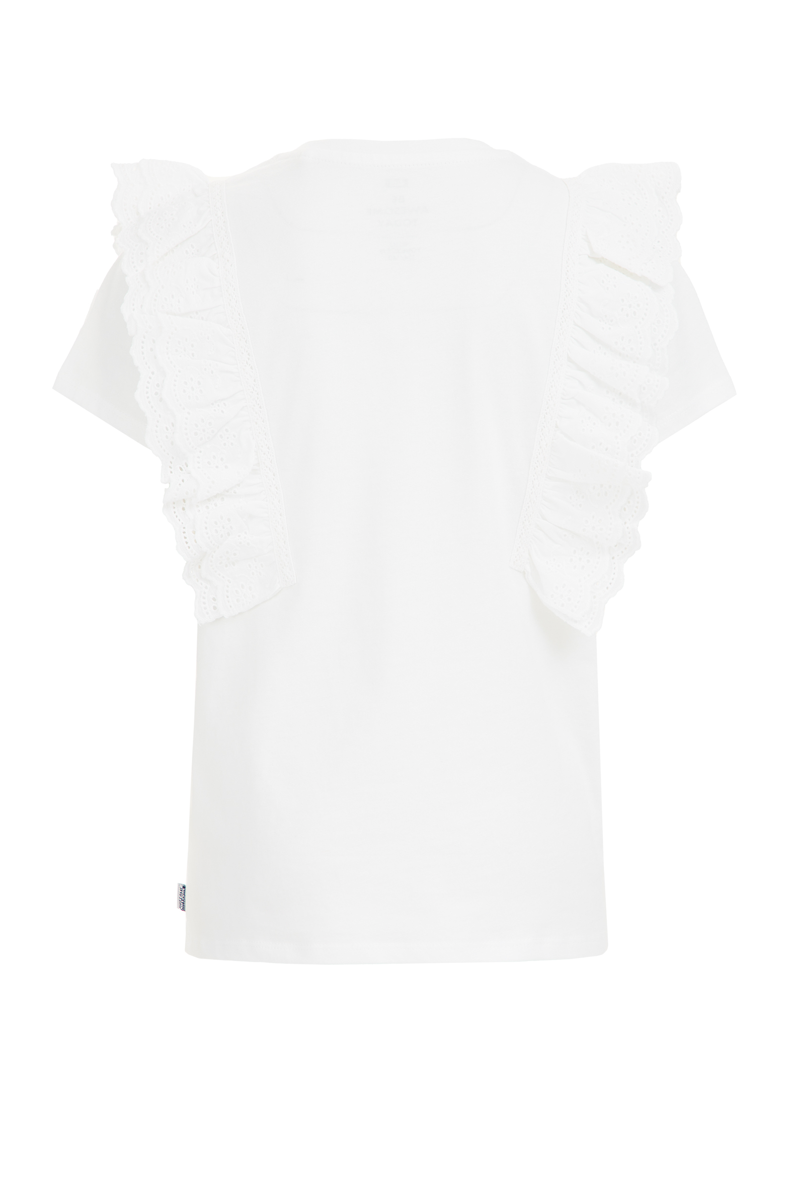 Meisjes T-shirt met ruches WE Fashion Wit