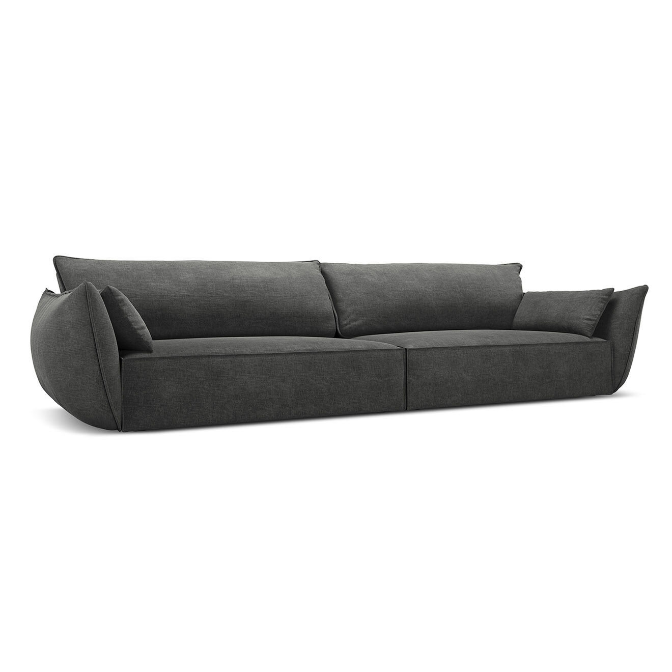 Mazzini Sofas Canapé Vanda 4 Places gris foncé - 248x100x85 cm