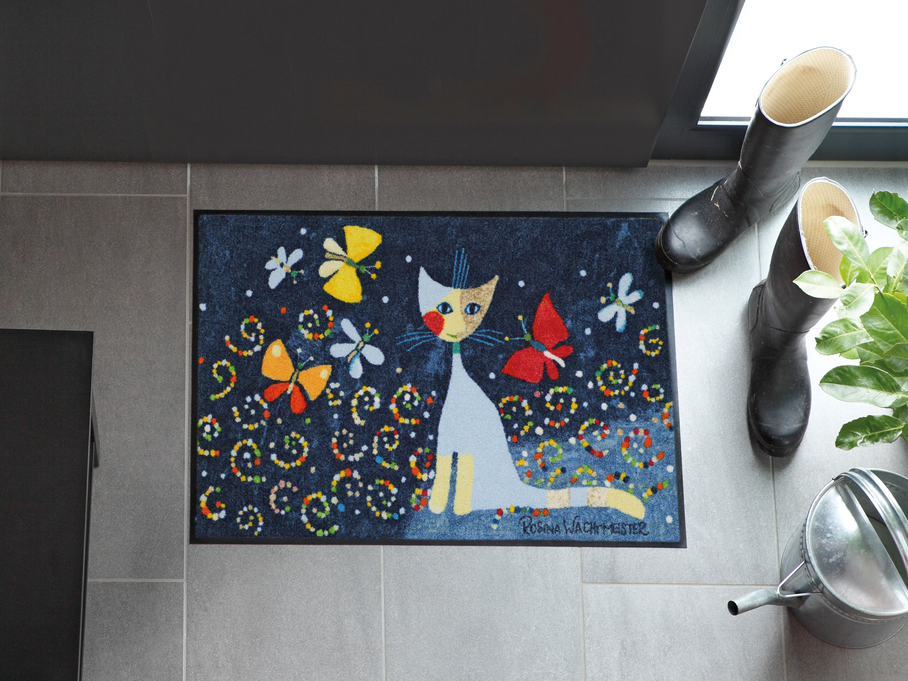 Rosina Wachtmeister Fussmatte Katze & Schmetterlinge