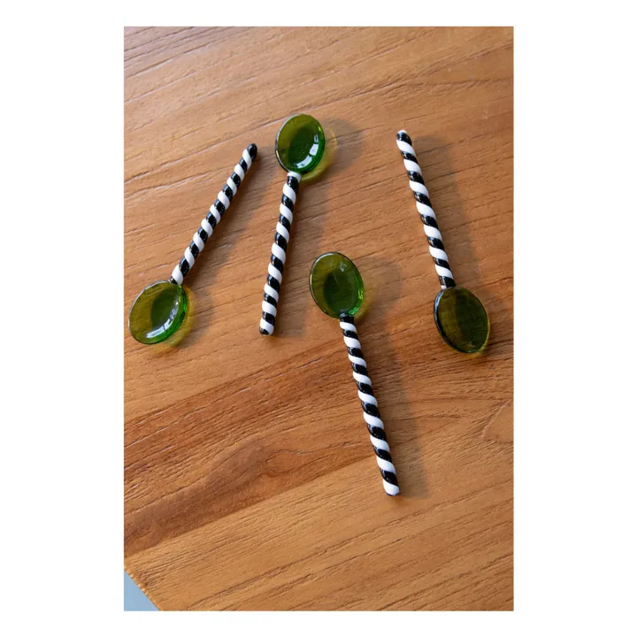 &Klevering Cuillères en verre Duet - Set de 4 | Vert
