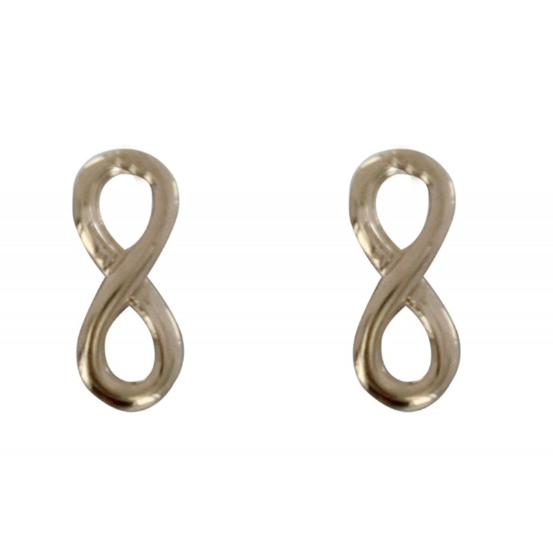 Boucles d'Oreilles Plaqué Or Puces Infini