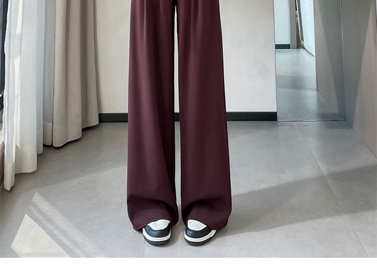 Dragan Pulse - Hoge taille, effen, wijde broek