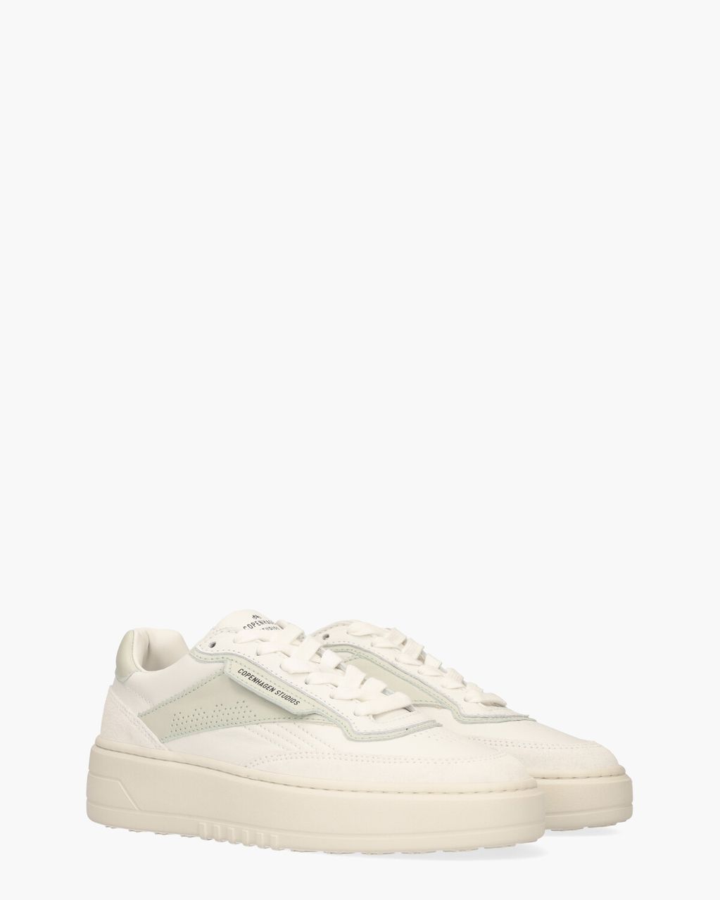 Copenhagen Studios CPH89 Leather Mix Wit/Mintgroen Damessneakers