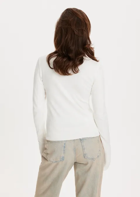 Trui met splitdetail off-white (WIT.O)