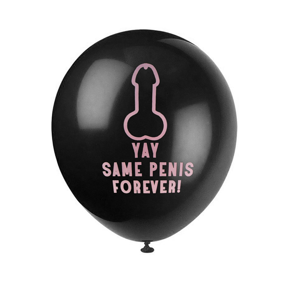 (10er Set) Bachelorette Party Ballons Funny Junggesellinnenabschied Luftballons mit Konfetti - Schwarz / Roségold