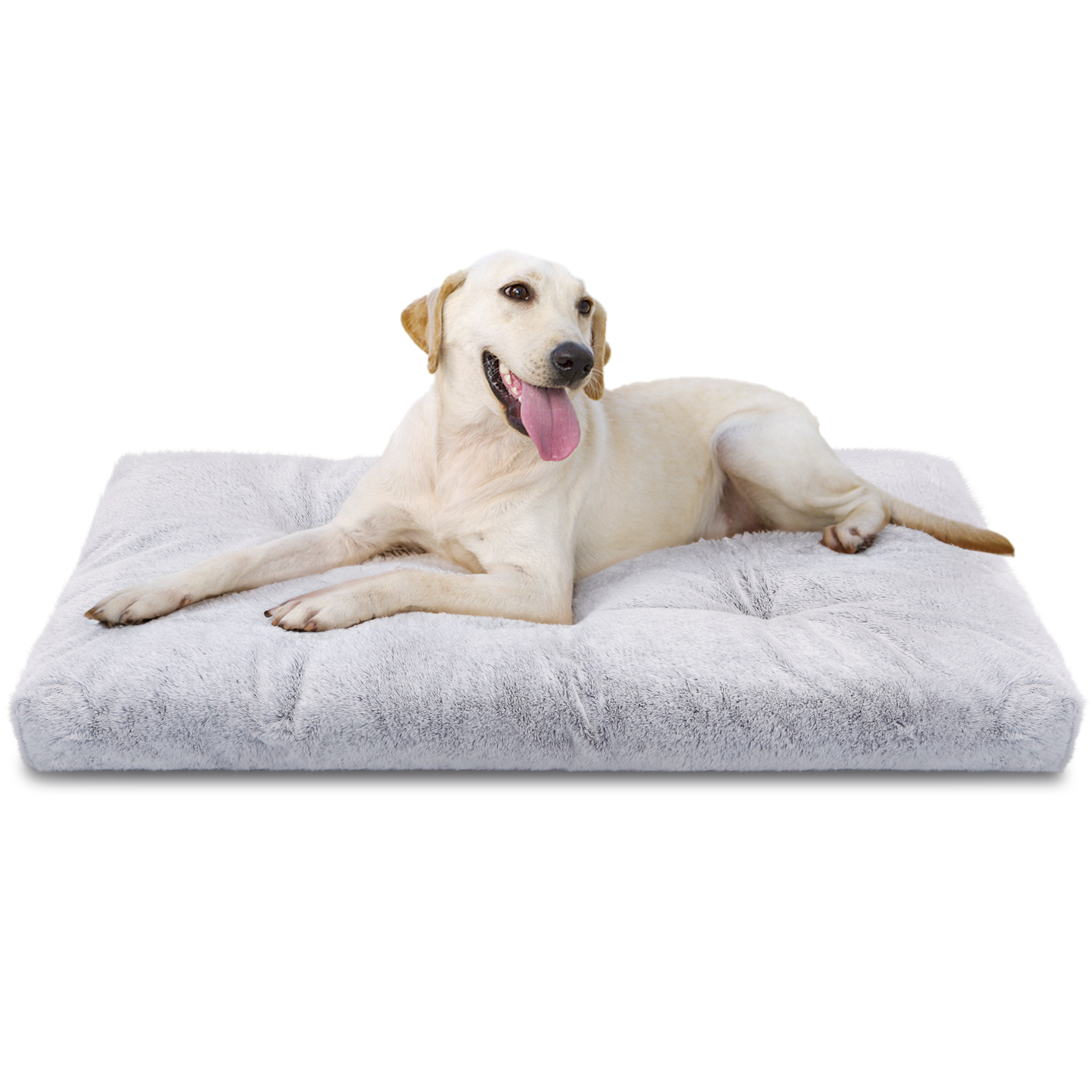 Cama grande lavável Nobleza para cães, super macia e fofa, antiestresse, de alta qualidade, com base antiderrapante, cinza, 110 x 73 x 10 cm, tamanho GG (XL).