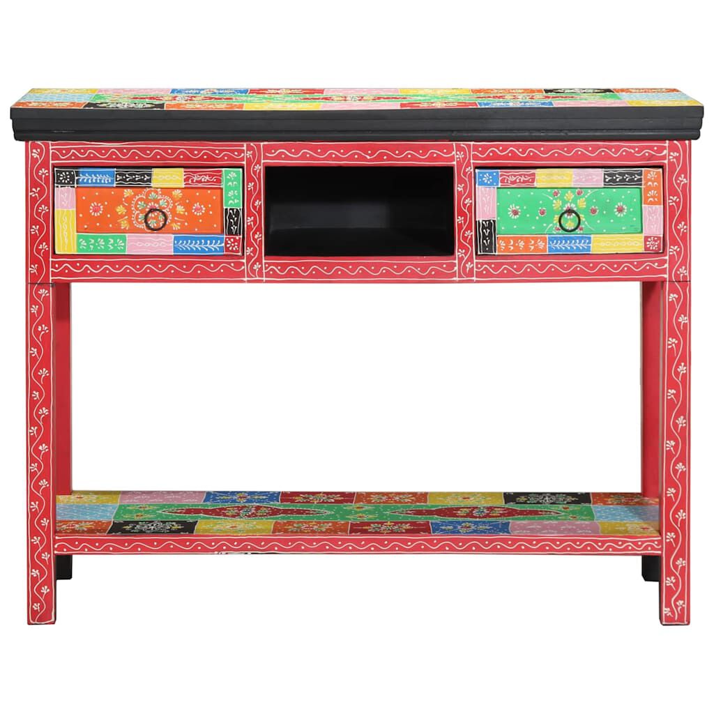 vidaXL Consoletafel Multicolor 100 x 30 x 75 cm massief mangohout