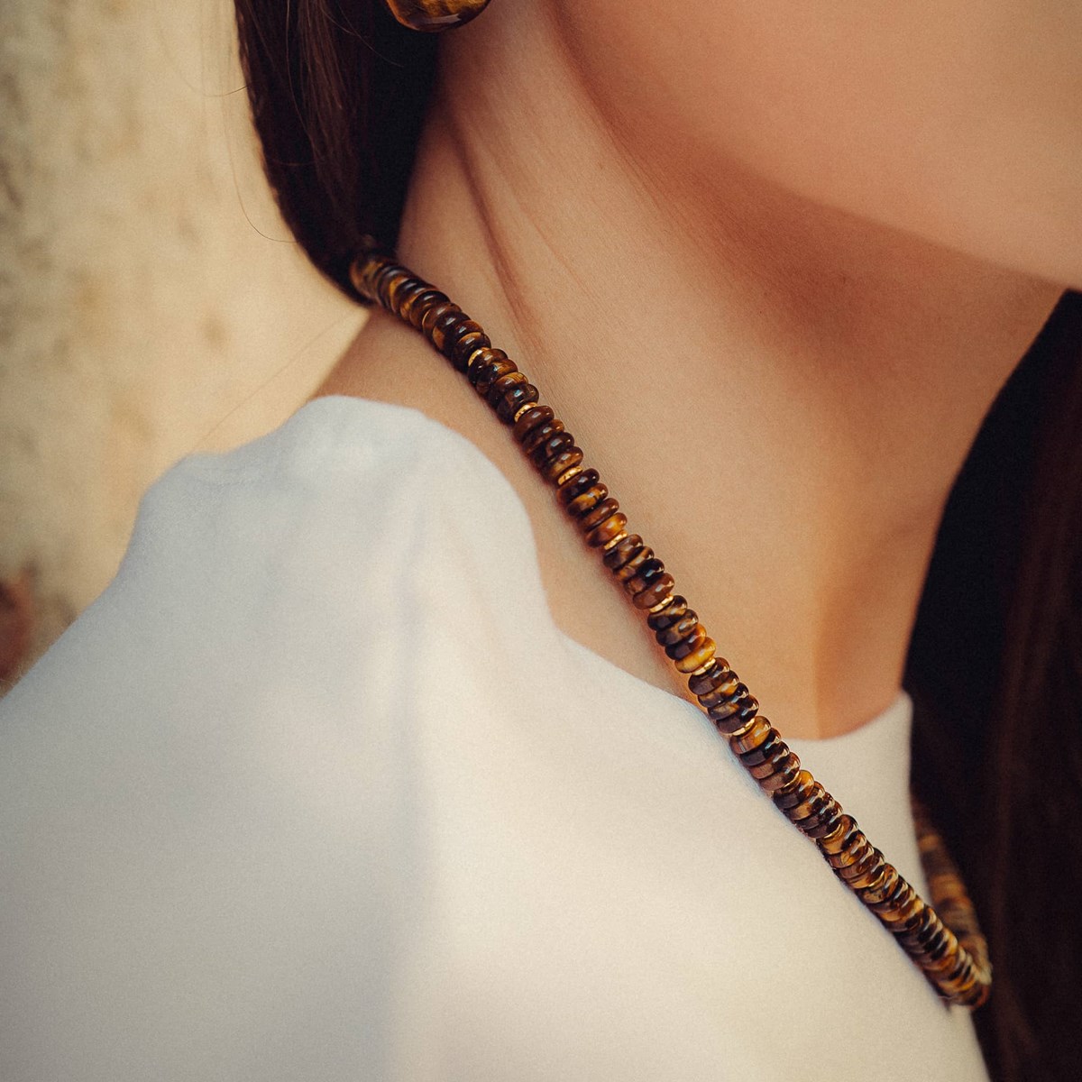 Collier Blima en pierres Oeil de Tigre