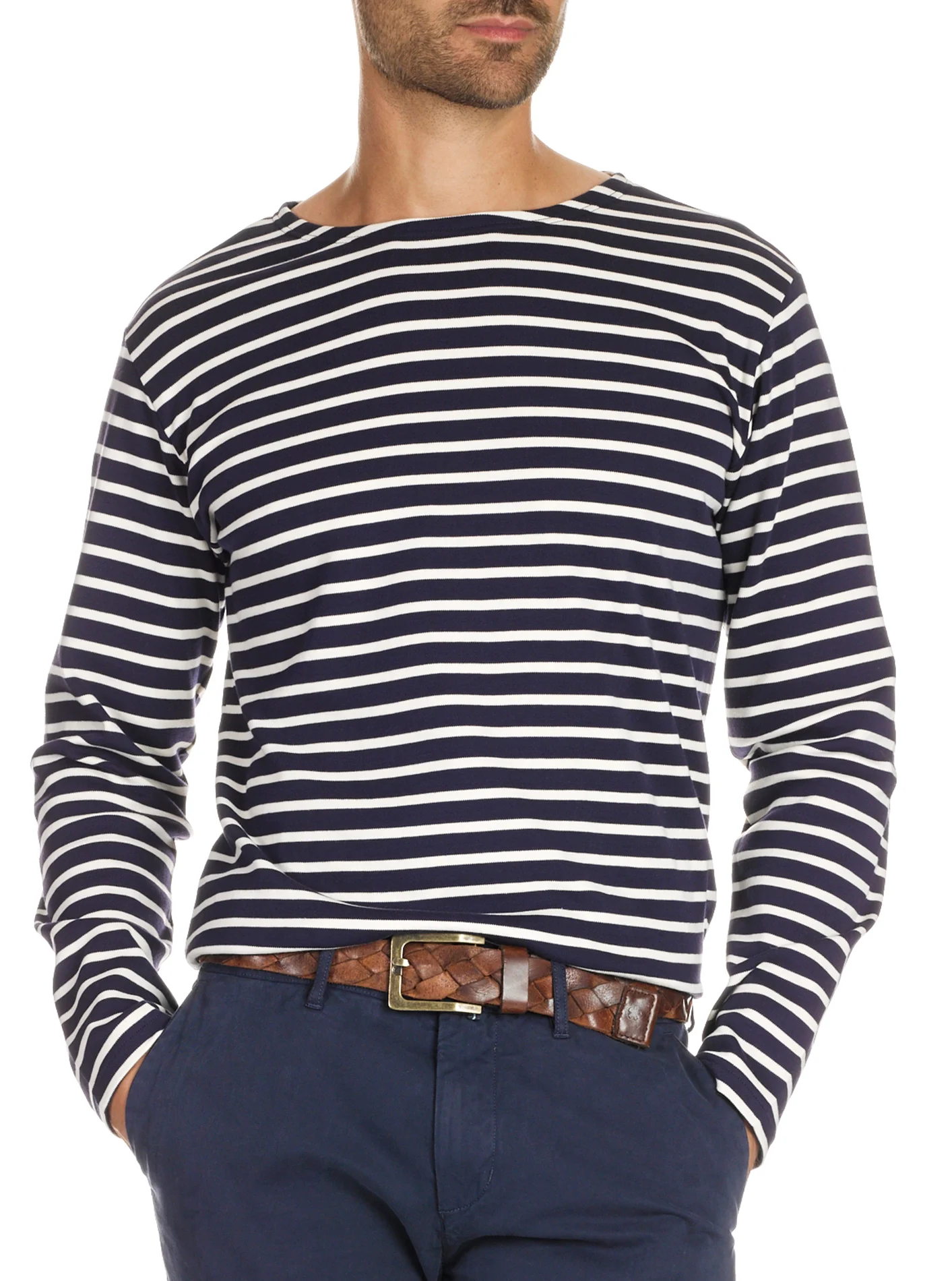 Marinière col rond regular-fit en coton interlock | Multicolore