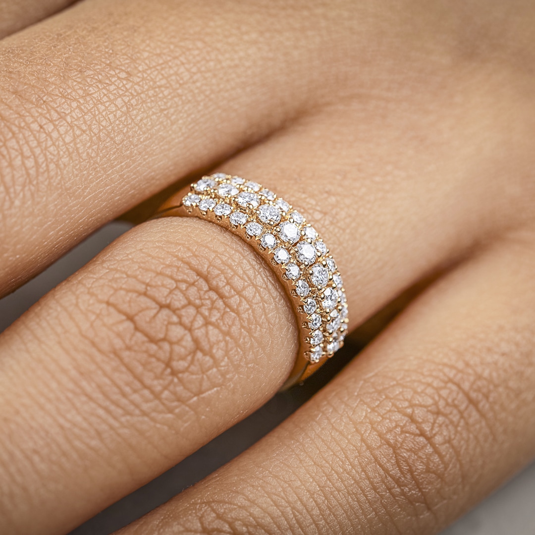 0.76 Karat Diamantring 750/18 K Gelbgold