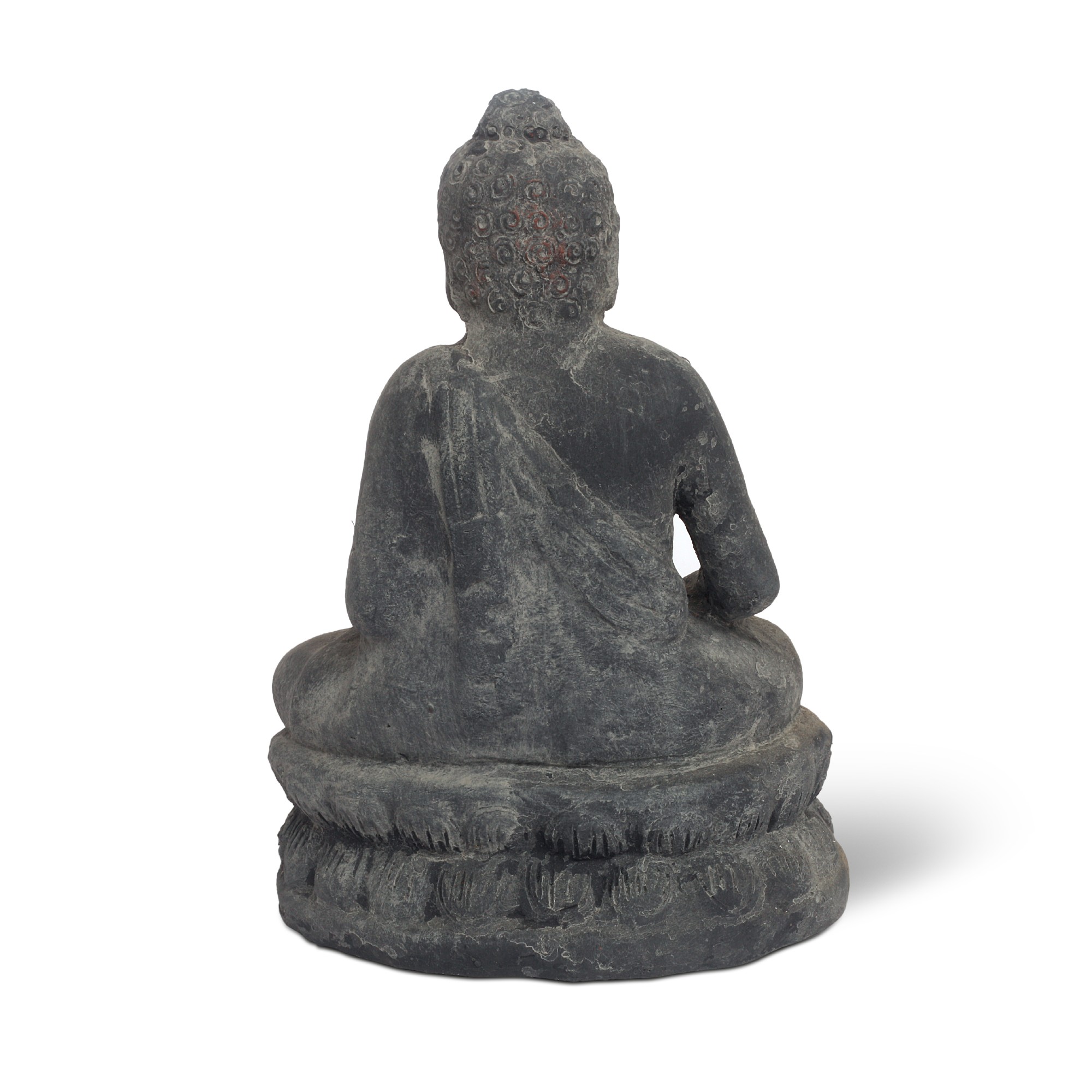 Sitzender Buddha aus Ton, grau, L 10 cm, B 15 cm, H 22 cm von fischer's lagerhaus