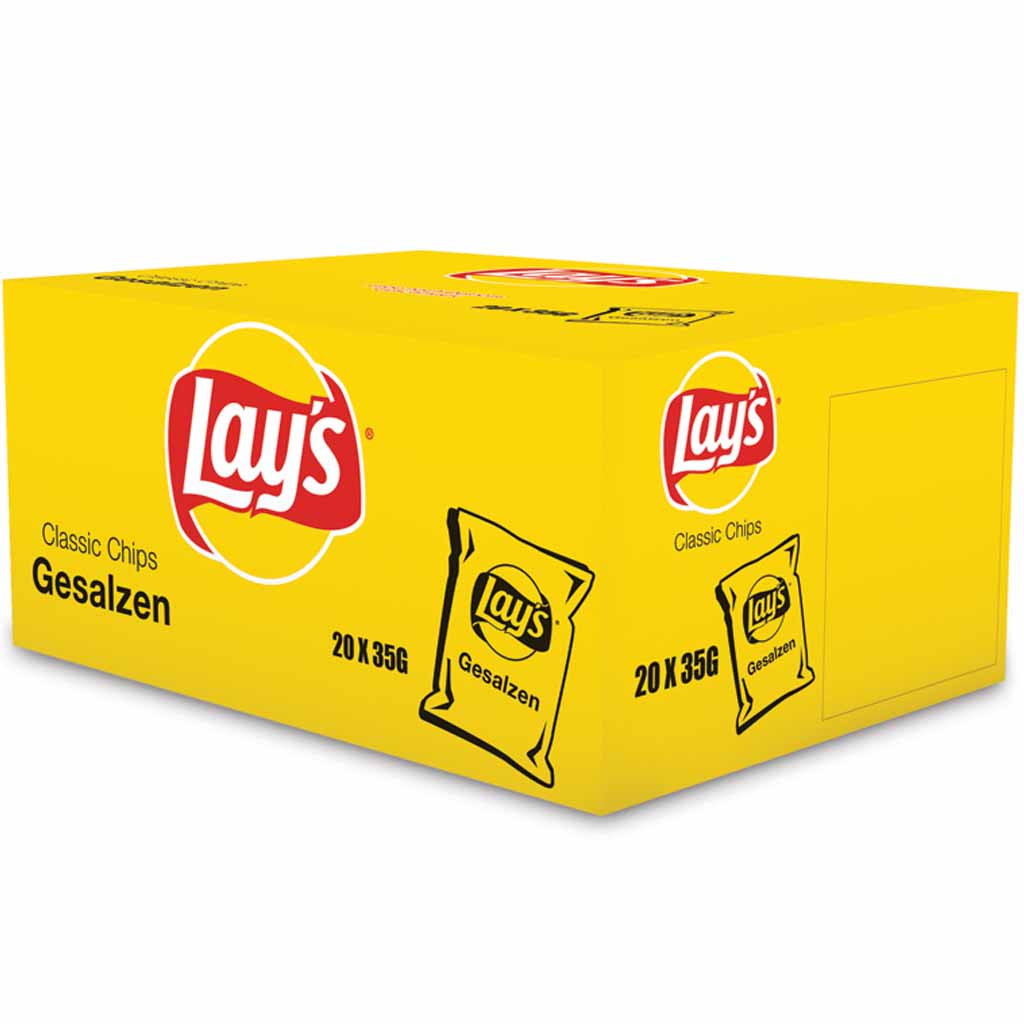 Lays Kartoffelchips gesalzen Portionsbeutel 20x35g=700g MHD:27.4.25