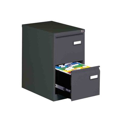 Classeur métallique monobloc professionnel - 2 tiroirs - H71 x L41 x P62 cm - anthracite