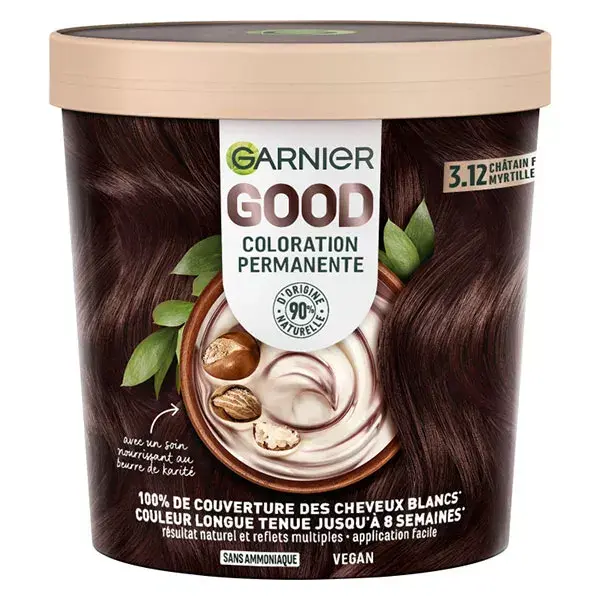 Garnier Good Hair Color nº 3.12 Castanho Escuro Mirtilo